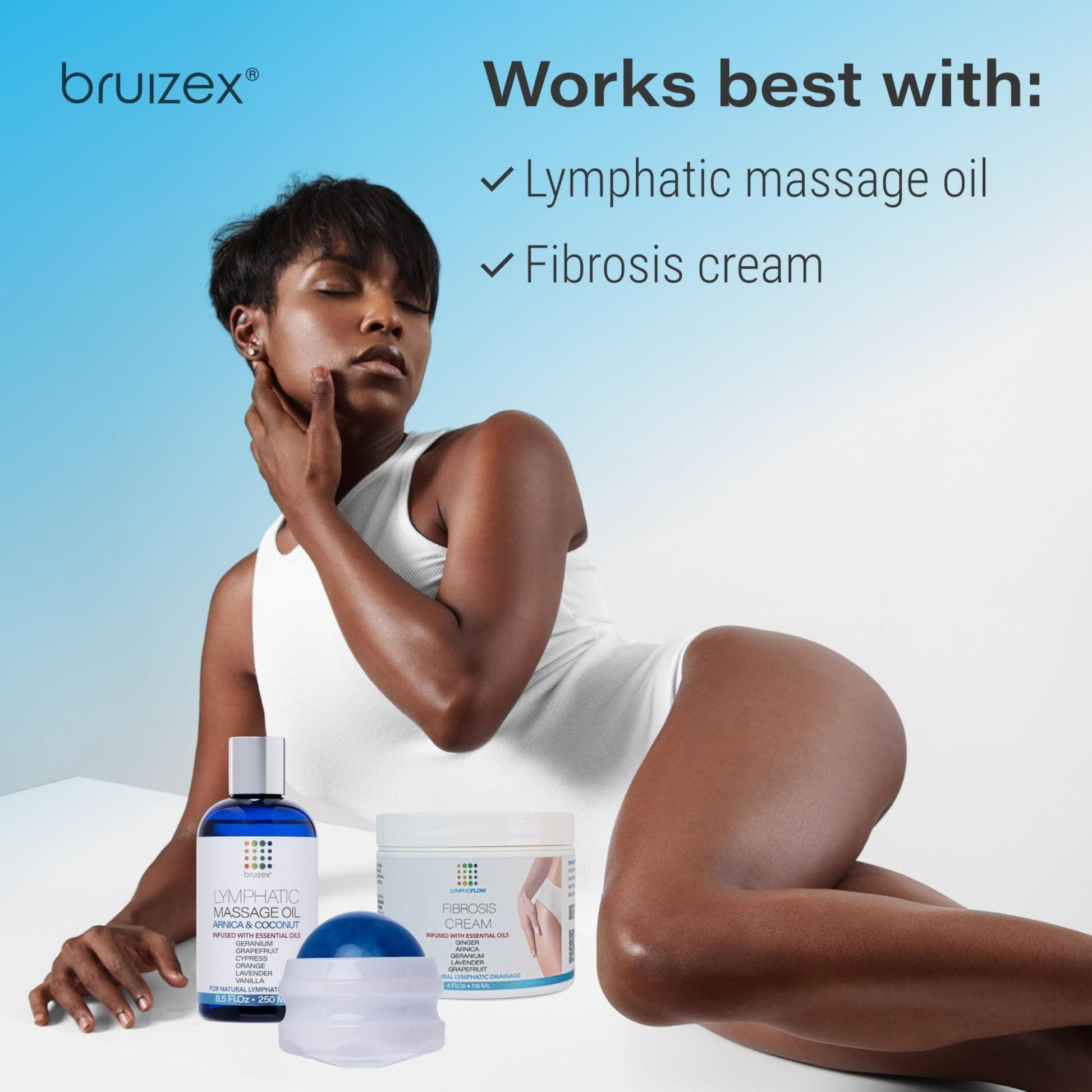 Bruizex Lymphatic Drainage Massager, Massage Roller Ball, Fibro Body Roller for Fibrosis Treatment, Liposuction, 360 Lipo, Tummy Tuck & BBL Post Surgery Recovery - Maple Wellness Supplements