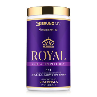 Bruno MD Royal Collagen Peptides, Clinically proven, Dietary Supplement, Improves Skin & Cellulite, European Sourced, Improves the Look of Hair & Nails, Blended with Vitamin C, Bone & Joint Supplement - Maple Wellness Supplements