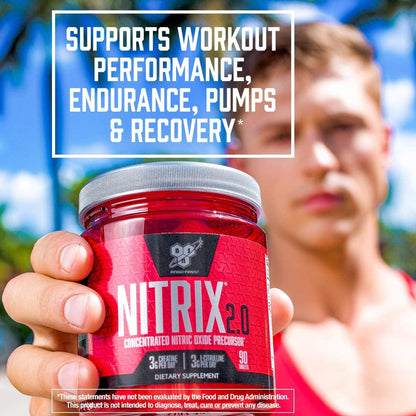 BSN NITRIX 2.0, Workout Supplement, Nitric Oxide Precursors, 3g Creatine, 3g L Citrulline, L-Citrulline, Supports Workout Performance, Pumps, Muscle Recovery - Maple Wellness Supplements