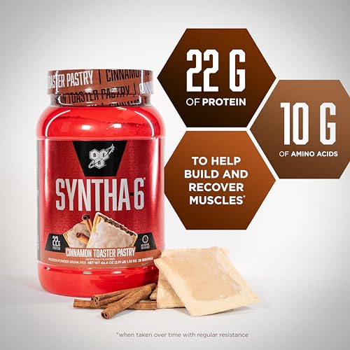 BSN SYNTHA-6 Whey Protein Powder with Micellar Casein, Milk Isolate, Cinnamon Toaster - Maple Wellness Supplements