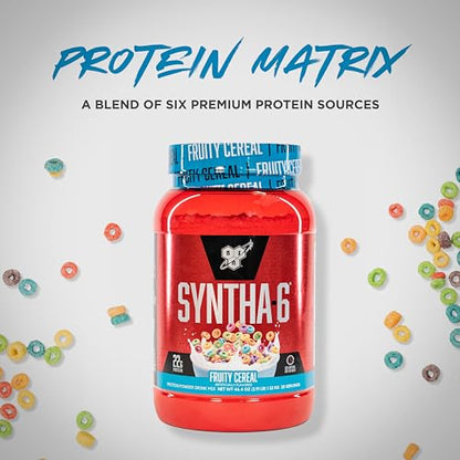 BSN SYNTHA-6 Whey Protein Powder with Micellar Casein, Milk Isolate, Fruity Cereal - Maple Wellness Supplements