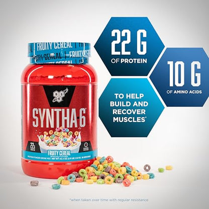 BSN SYNTHA-6 Whey Protein Powder with Micellar Casein, Milk Isolate, Fruity Cereal - Maple Wellness Supplements
