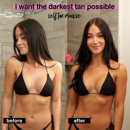 b.tan Ultra Dark Self Tanner Mousse | I Want The Darkest Tan Possible - Fast, 1 Hour Express - Maple Wellness Supplements