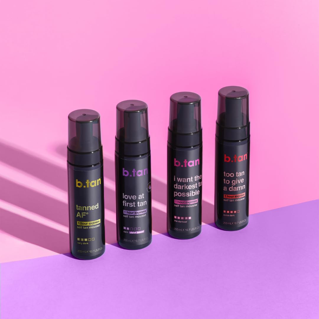 b.tan Ultra Dark Self Tanner Mousse | I Want The Darkest Tan Possible - Fast, 1 Hour Express - Maple Wellness Supplements