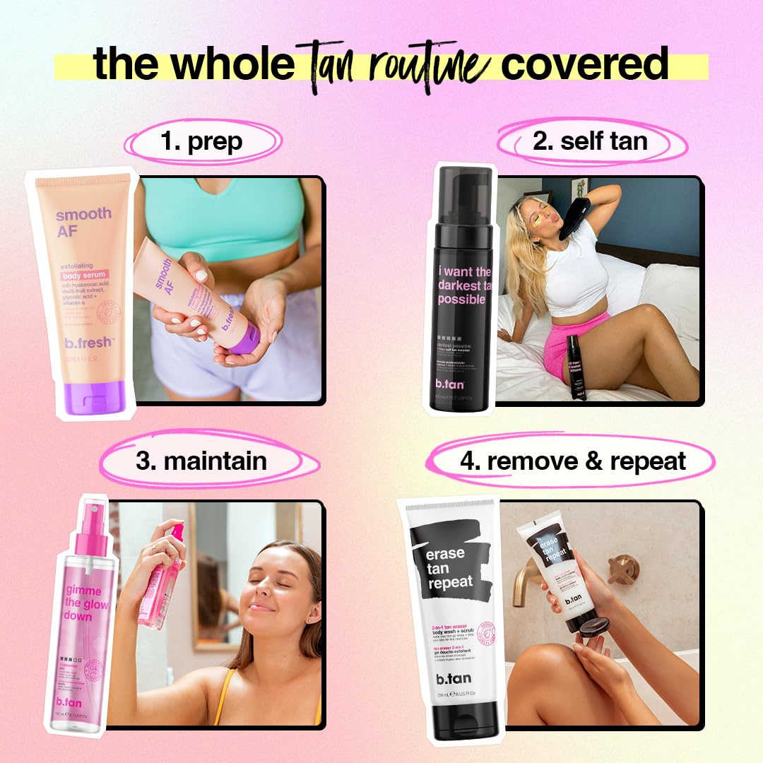 b.tan Ultra Dark Self Tanner Mousse | I Want The Darkest Tan Possible - Fast, 1 Hour Express - Maple Wellness Supplements