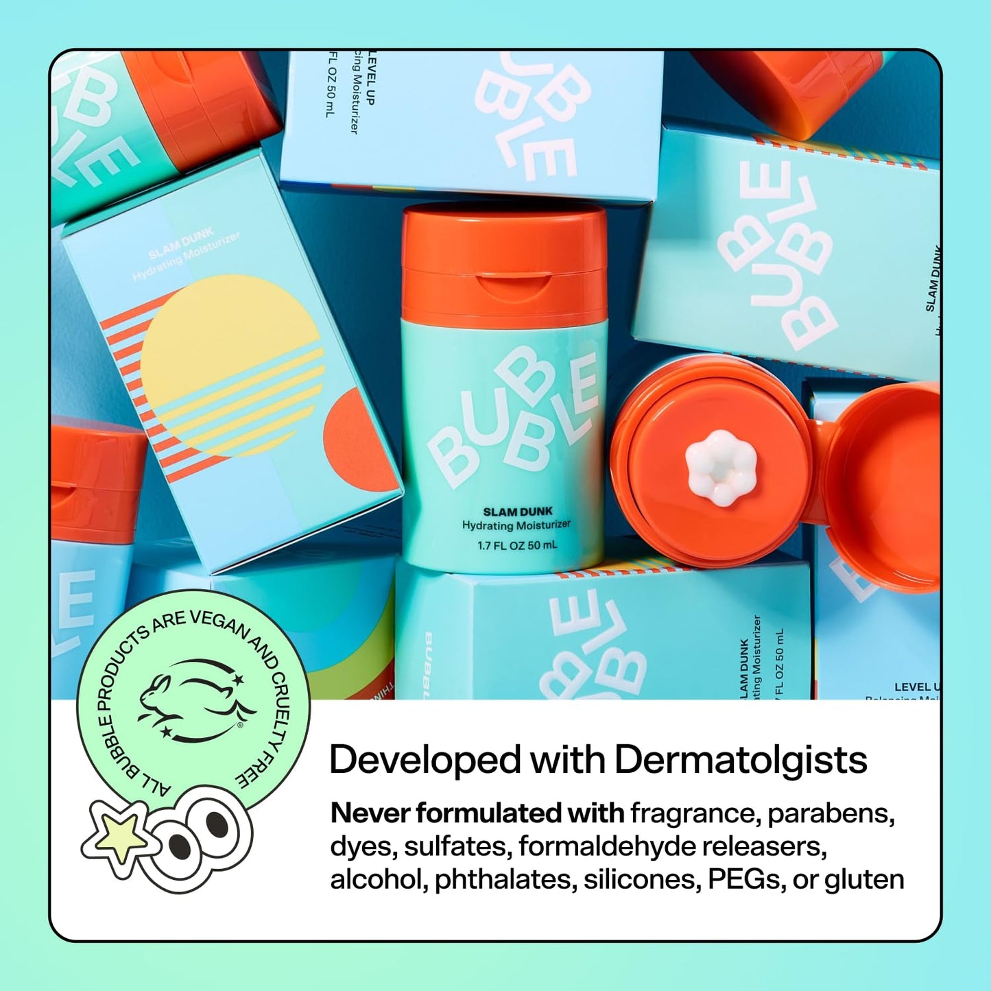Bubble Skincare Slam Dunk Hydrating Face Moisturizer - Travel Size Lightweight Face Lotion - Maple Wellness Supplements