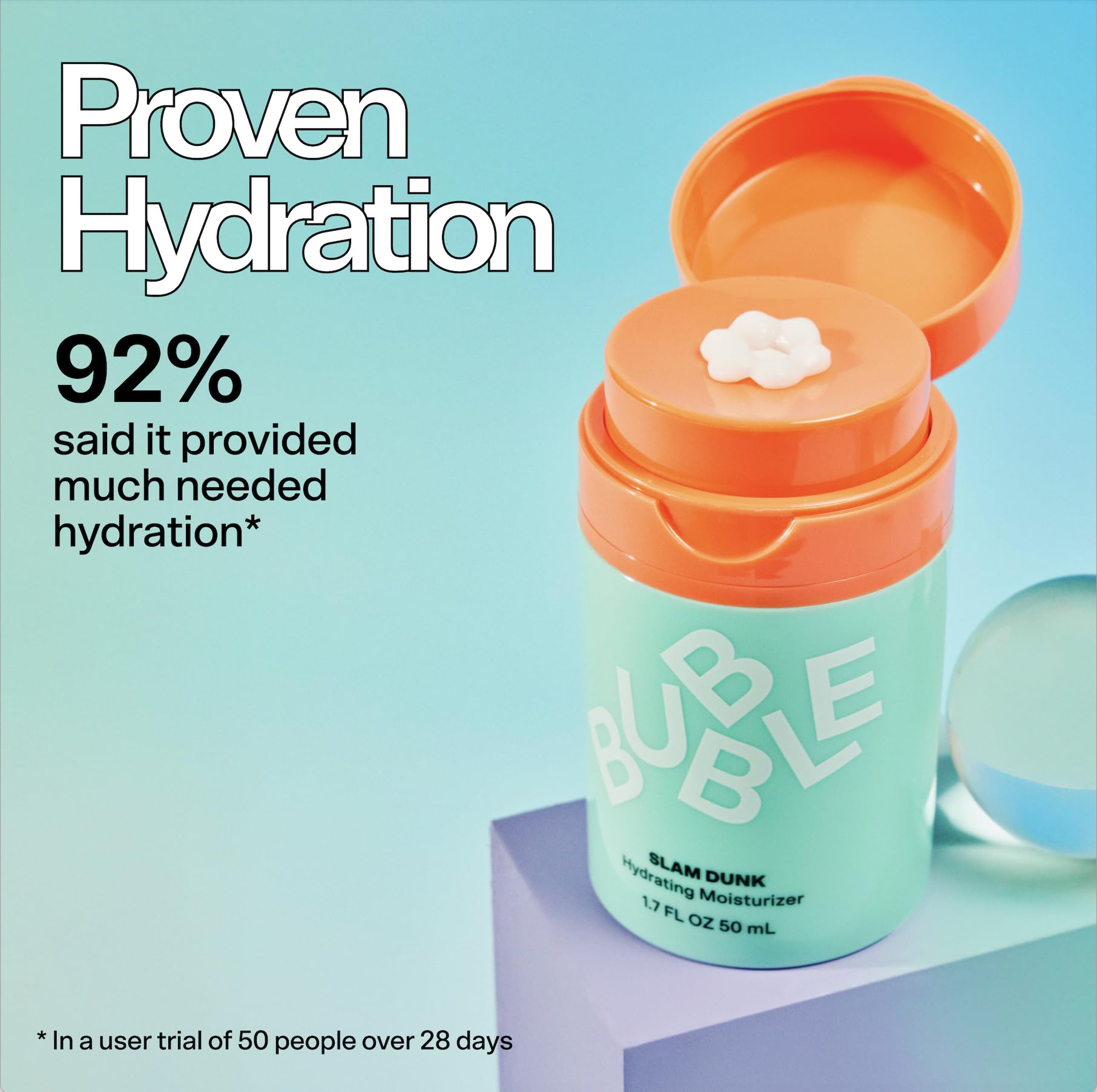 Bubble Skincare Slam Dunk Hydrating Face Moisturizer - Travel Size Lightweight Face Lotion - Maple Wellness Supplements
