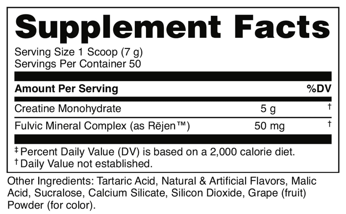 Bucked Up Grape Apple Creatine for Women and Men - Easy to Mix Vegetarian - Flavored Creatine Monohydrate Powder - Made in USA - 5G Per Serving - 50 Servings - 250 Grams Per Container - Maple Wellness Supplements