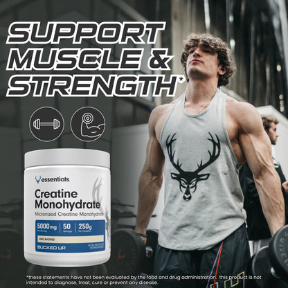 Bucked Up Pure Micronized Creatine Monohydrate for Women and Men - Easy to Mix and Unflavored - 5G Per Serving - Maple Wellness Supplements