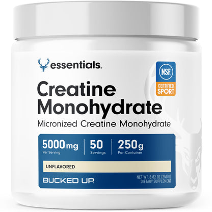 Bucked Up Pure Micronized Creatine Monohydrate for Women and Men - Easy to Mix and Unflavored - 5G Per Serving - Maple Wellness Supplements