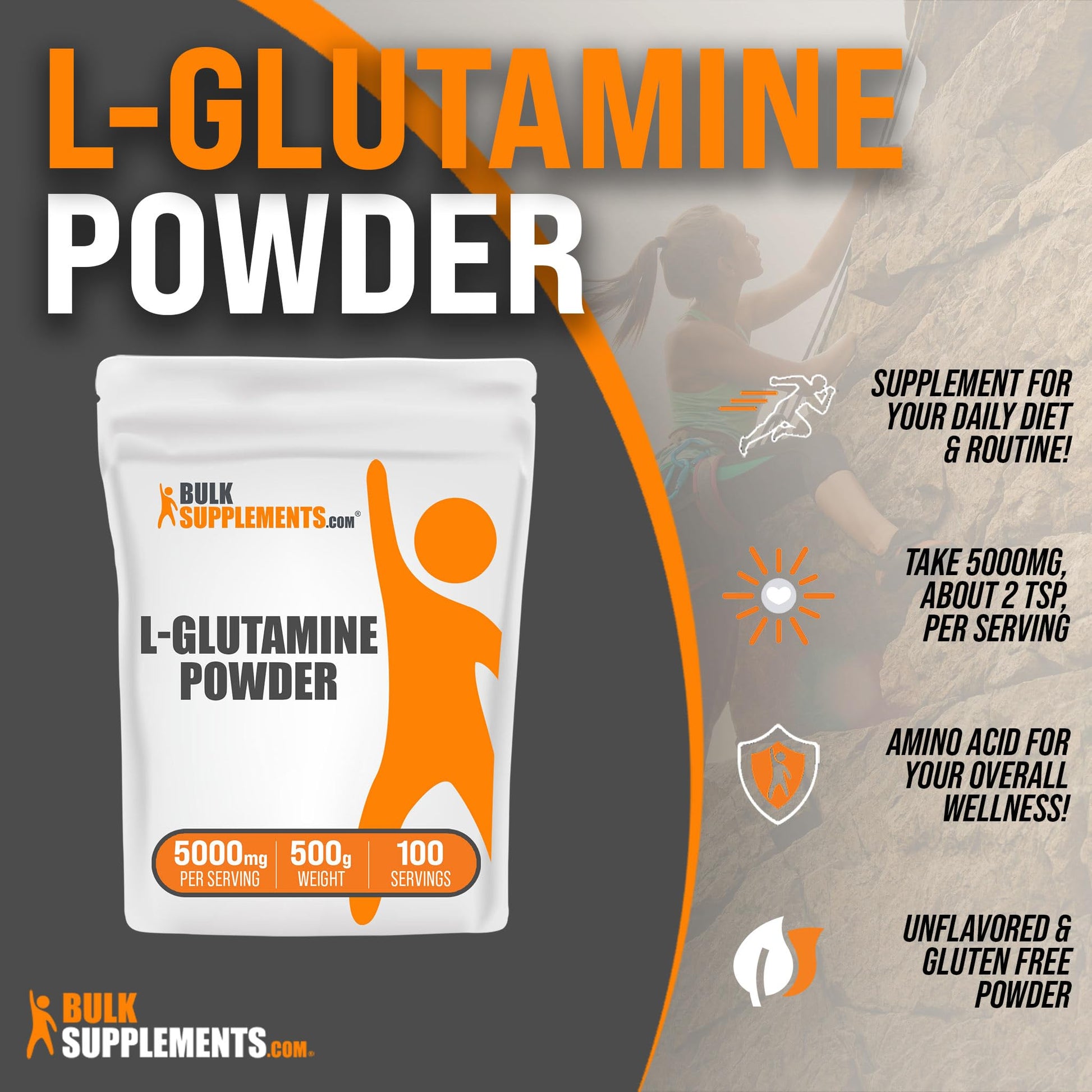 BULKSUPPLEMENTS.COM L-Glutamine Powder - Glutamine Supplement, L Glutamine - Maple Wellness Supplements