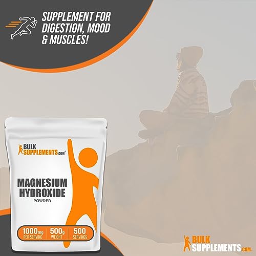 BulkSupplements.com Magnesium Hydroxide Powder - Magnesium Supplement - Maple Wellness Supplements