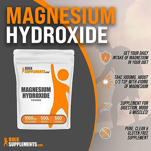 BulkSupplements.com Magnesium Hydroxide Powder - Magnesium Supplement - Maple Wellness Supplements