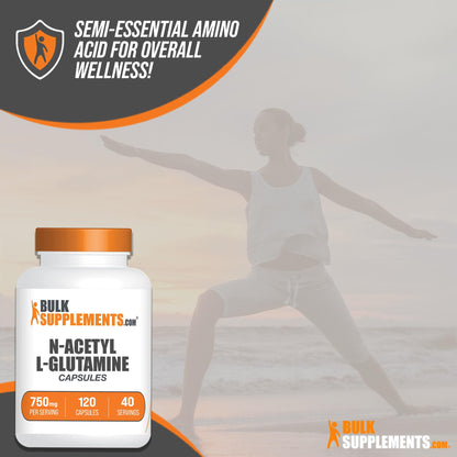 BULKSUPPLEMENTS.COM N-Acetyl L-Glutamine Capsules - Glutamine Supplement - Maple Wellness Supplements