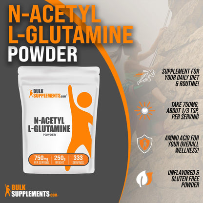 BULKSUPPLEMENTS.COM N-Acetyl L-Glutamine Powder - Glutamine Supplement - Maple Wellness Supplements
