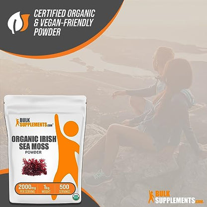 BULKSUPPLEMENTS.COM Organic Irish Sea Moss Powder - Sea Moss Supplement - Maple Wellness Supplements