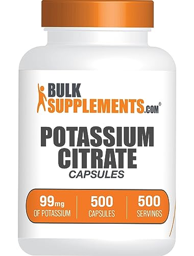 BulkSupplements.com Potassium Citrate Capsules - Potassium Supplement, Potassium - Maple Wellness Supplements