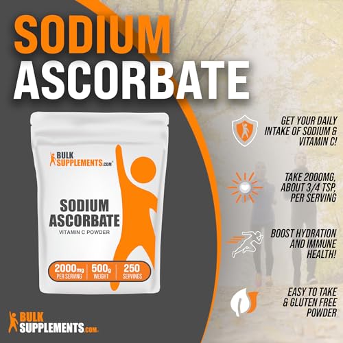 BulkSupplements.com Sodium Ascorbate Powder - Antioxidant Powder - Sodium Ascorbate - Maple Wellness Supplements