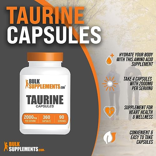 BULKSUPPLEMENTS.COM Taurine Capsules - Taurine Supplement, Taurine 2000mg - Maple Wellness Supplements