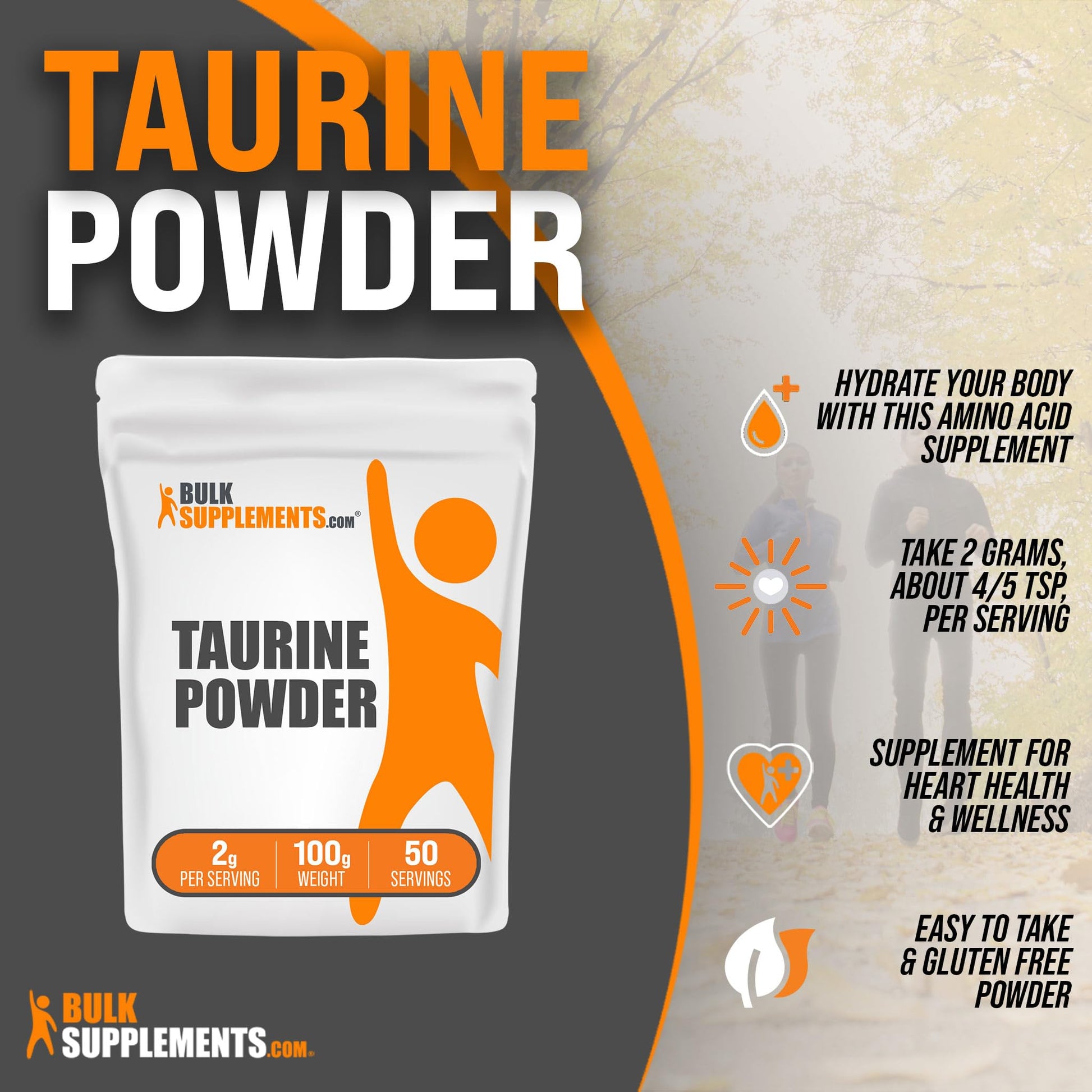 BULKSUPPLEMENTS.COM Taurine Powder - Taurine Supplement, Taurine 2000mg - Maple Wellness Supplements
