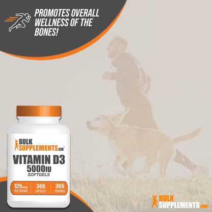 BULKSUPPLEMENTS.COM Vitamin D3 5000IU Softgels - Cholecalciferol, D3 Supplement - Maple Wellness Supplements