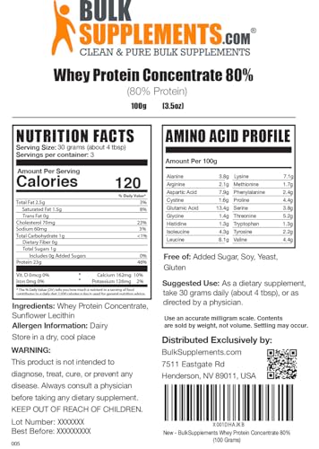 BULKSUPPLEMENTS.COM Whey Protein Concentrate Powder - Unflavored Protein Powder - Maple Wellness Supplements
