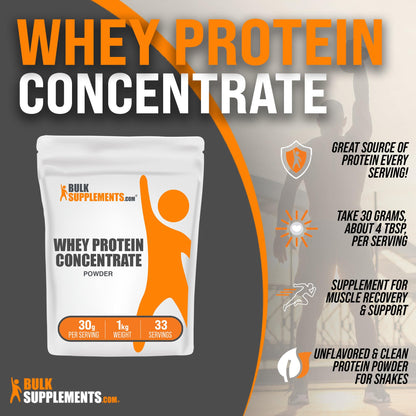 BulkSupplements.com Whey Protein Concentrate - Whey Protein Powder - Protein Powder - Maple Wellness Supplements