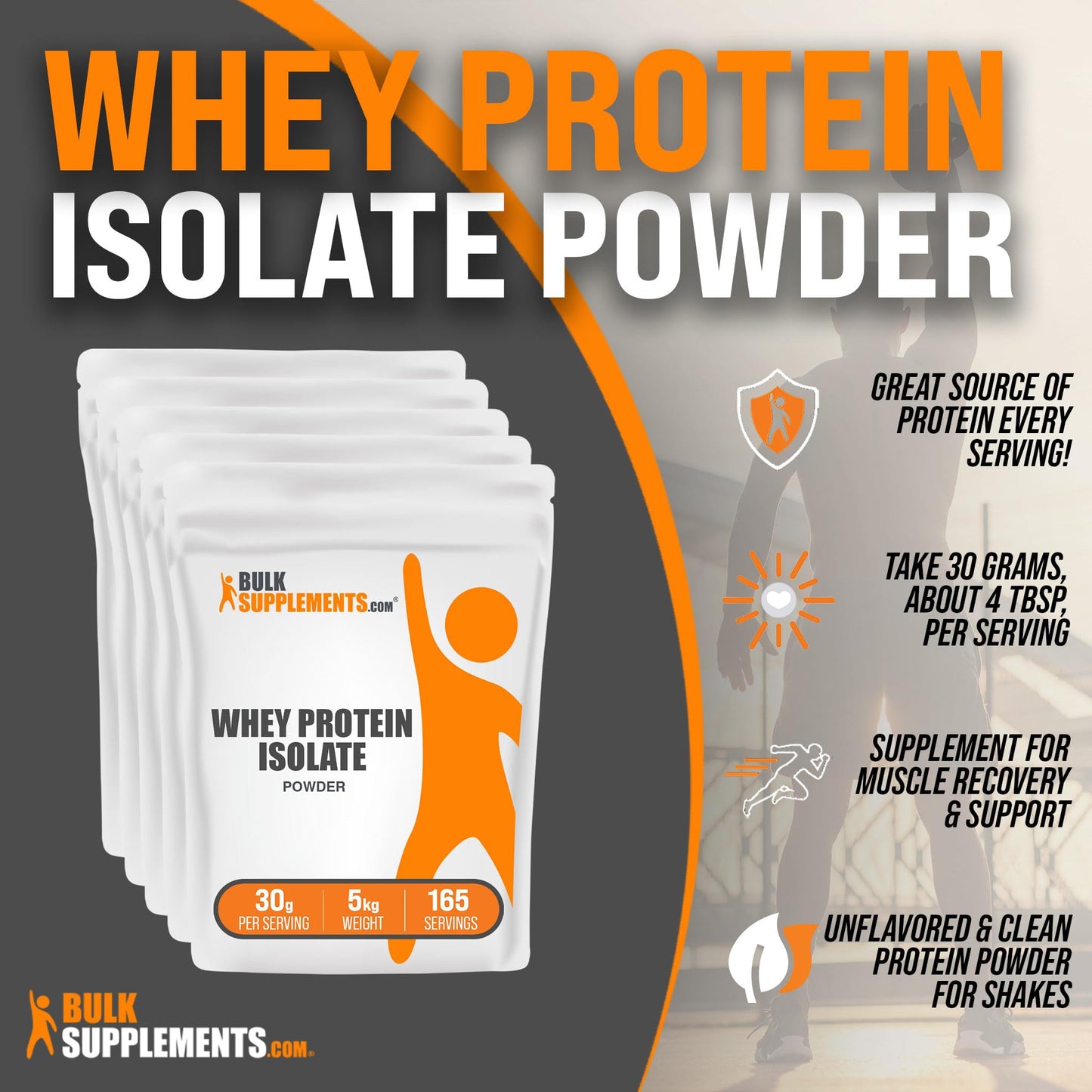 BULKSUPPLEMENTS.COM Whey Protein Isolate Powder - Unflavored Protein Powder - Maple Wellness Supplements