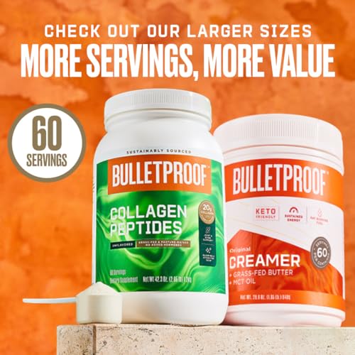Bulletproof Vanilla Bean Energy Collagen Protein Powder, 18.3 Ounces, Caffeine-Free Fuel - Maple Wellness Supplements