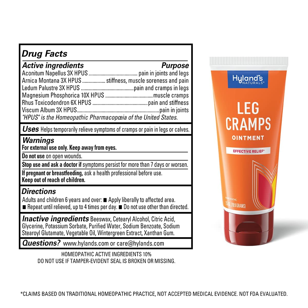 Bundle of Hyland's Leg Cramps Ointment, Arnica Pain Relief Gel, Natural Relief of Calf, Leg and Foot Cramp, 2.5 oz and Leg Cramp Tablets, 100 Count - Maple Wellness Supplements