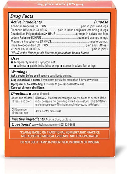 Bundle of Hyland's Leg Cramps Ointment, Arnica Pain Relief Gel, Natural Relief of Calf, Leg and Foot Cramp, 2.5 oz and Leg Cramp Tablets, 100 Count - Maple Wellness Supplements