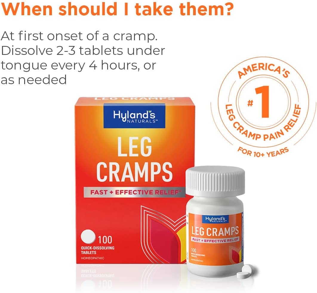 Bundle of Hyland's Leg Cramps Tablets, 100 Count and Leg Cramps PM Nighttime Formula, Natural Relief of Calf, Foot and Leg Cramps, 50 Count - Maple Wellness Supplements