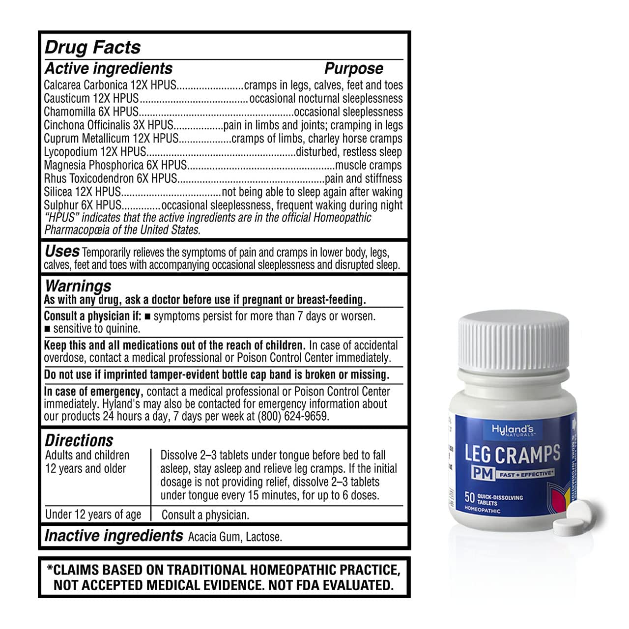 Bundle of Hyland's Leg Cramps Tablets, 100 Count and Leg Cramps PM Nighttime Formula, Natural Relief of Calf, Foot and Leg Cramps, 50 Count - Maple Wellness Supplements