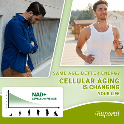 Buporai NAD Supplement 900mg with Resveratrol & Quercetin, NAD Supplement for Anti-Aging, Cellular Energy & Repair-100 Capsules - Maple Wellness Supplements