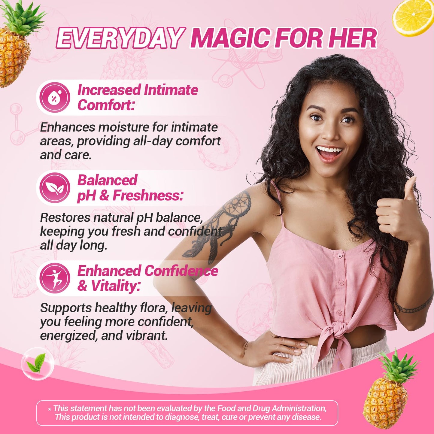 BURMINY Her Juicy Feminine Probiotics Gummies, Premium Feminine Balance Probiotics with Slippery Elm for Women's pH Balance and Freshness – Support Daily Wellness - Maple Wellness Supplements