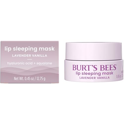 Burt’s Bees Lavender Vanilla Lip Sleeping Mask, With Hyaluronic Acid and Squalane Moisturizer To Instantly Hydrate Lips, Overnight Mask and Treatment, 0.45 oz. - Maple Wellness Supplements