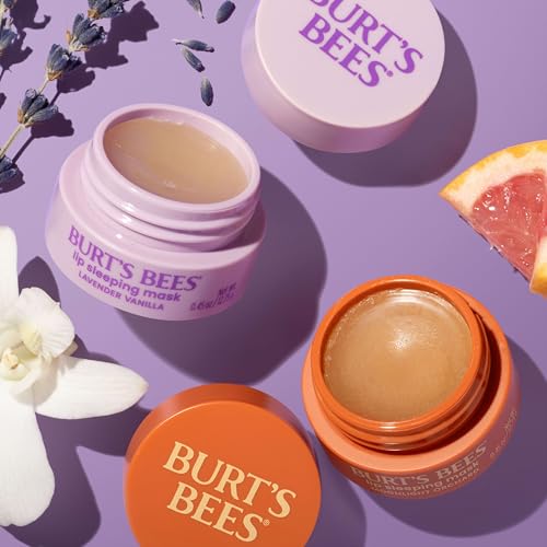 Burt’s Bees Lavender Vanilla Lip Sleeping Mask, With Hyaluronic Acid and Squalane Moisturizer To Instantly Hydrate Lips, Overnight Mask and Treatment, 0.45 oz. - Maple Wellness Supplements