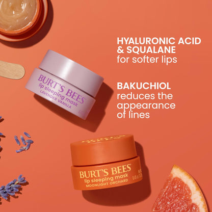 Burt’s Bees Lavender Vanilla Lip Sleeping Mask, With Hyaluronic Acid and Squalane Moisturizer To Instantly Hydrate Lips, Overnight Mask and Treatment, 0.45 oz. - Maple Wellness Supplements