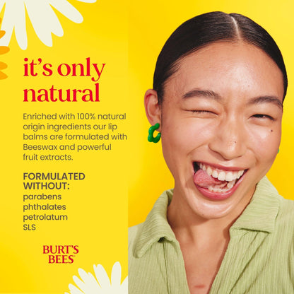 Burt's Bees Lip Balm - Original Beeswax, Lip Moisturizer With Responsibly Sourced Beeswax - Maple Wellness Supplements