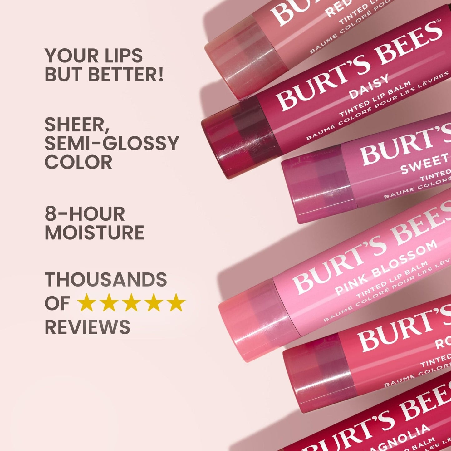 Burt's Bees Lip Tint Balm with Long Lasting 2 in 1 Duo Tinted Balm Formula, Color Infused with Deeply Hydrating Shea Butter - Maple Wellness Supplements