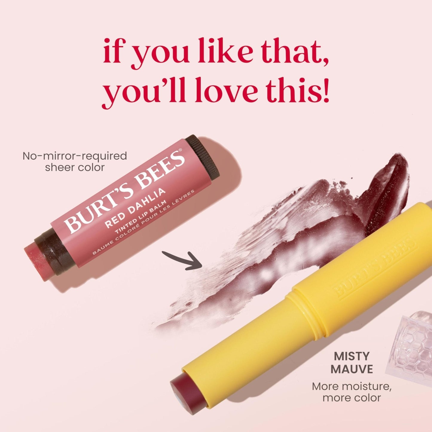Burt’s Bees Tinted Boosted Balm, Misty Mauve, Hydrating Tinted Lip Balm with Vitamin C, E, and F Core, 24 Hour Lip Moisturizer - Maple Wellness Supplements