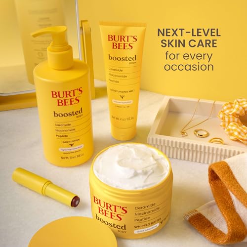 Burt’s Bees Tinted Boosted Balm, Misty Mauve, Hydrating Tinted Lip Balm with Vitamin C, E, and F Core, 24 Hour Lip Moisturizer - Maple Wellness Supplements