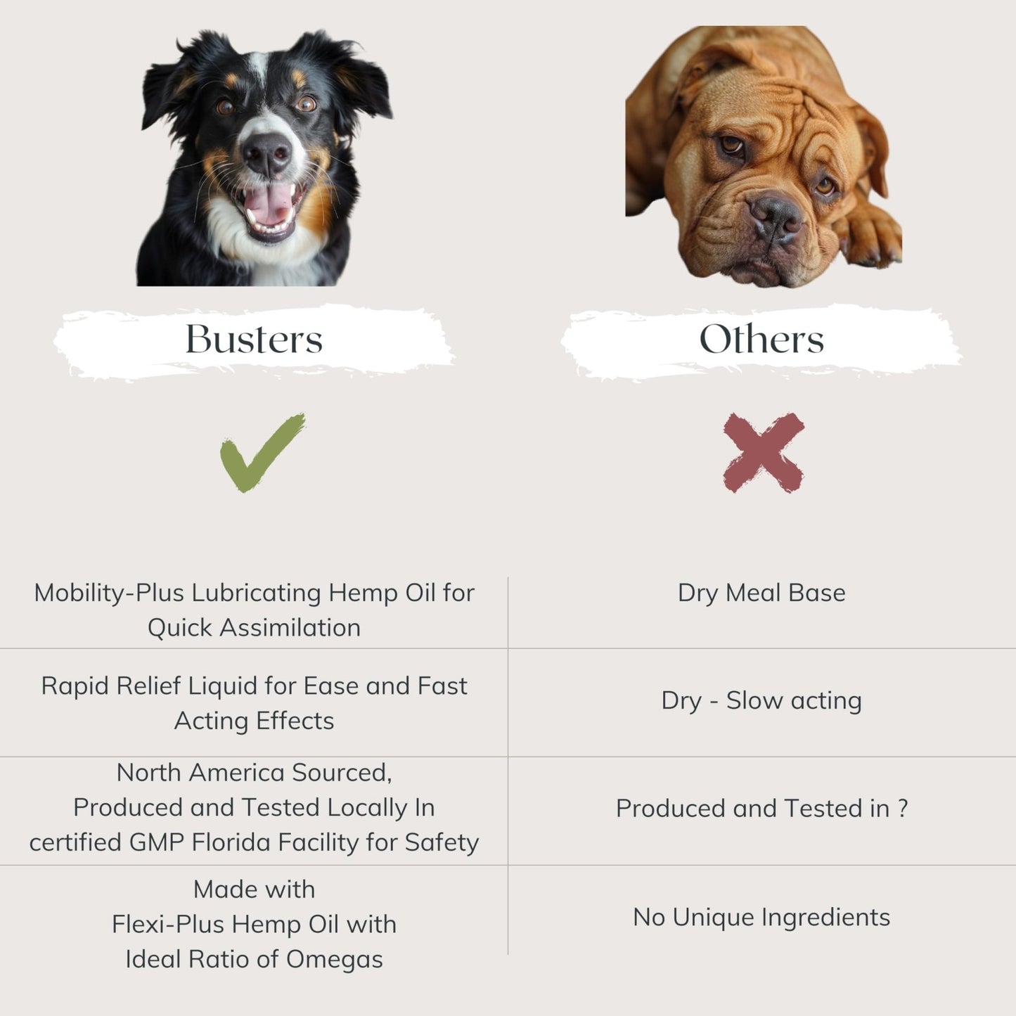 Busters Hip and Joint Hemp Oil Formula enriched with Glucosamine, Pain Relief for Dogs and Pets, Arthritis, and Advanced Mobility Support - Maple Wellness Supplements