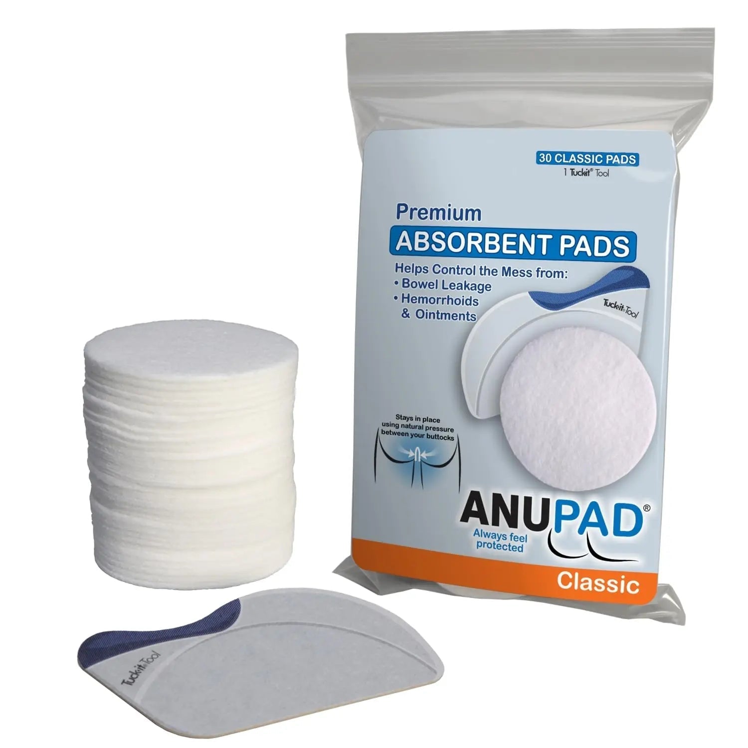 Butts Are Messy - Control The Mess. ANUPAD Premium Absorbent Pads. Confidently Handle Bowel Leakage, Bleeding Hemorrhoids, And The Mess Hemorrhoid Ointments Make. - Maple Wellness Supplements