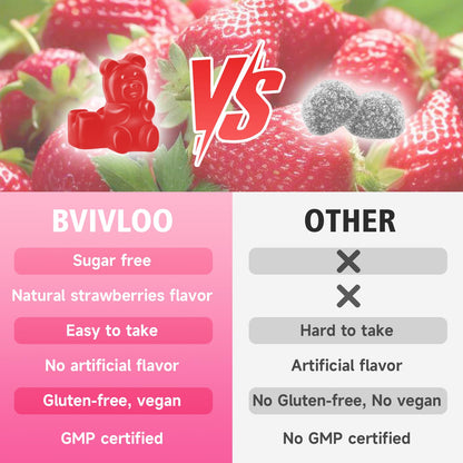 BVIVLOO L-Lysine 1000mg Gummies for Immune Support & Skin Health - High Potency Vegan Gummies, Sugar-Free, Natural Berry Flavor, Gluten-Free Chewable Supplement - Maple Wellness Supplements
