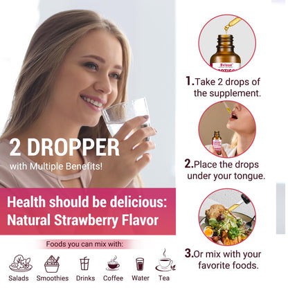 Bvlaue Cortisol Supplements Detox for Women - 20-in-1 Cortisol Reducer,Manager,Lower w/Ashwagandha,Magnesium,L-Theanine,Saffron,Rhodiola for Hormone Balance/Sleep/Stress Relief,Strawberry Flavor - Maple Wellness Supplements