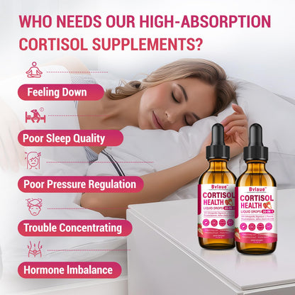 Bvlaue Cortisol Supplements Detox for Women - 20-in-1 Cortisol Reducer,Manager,Lower w/Ashwagandha,Magnesium,L-Theanine,Saffron,Rhodiola for Hormone Balance/Sleep/Stress Relief,Strawberry Flavor - Maple Wellness Supplements