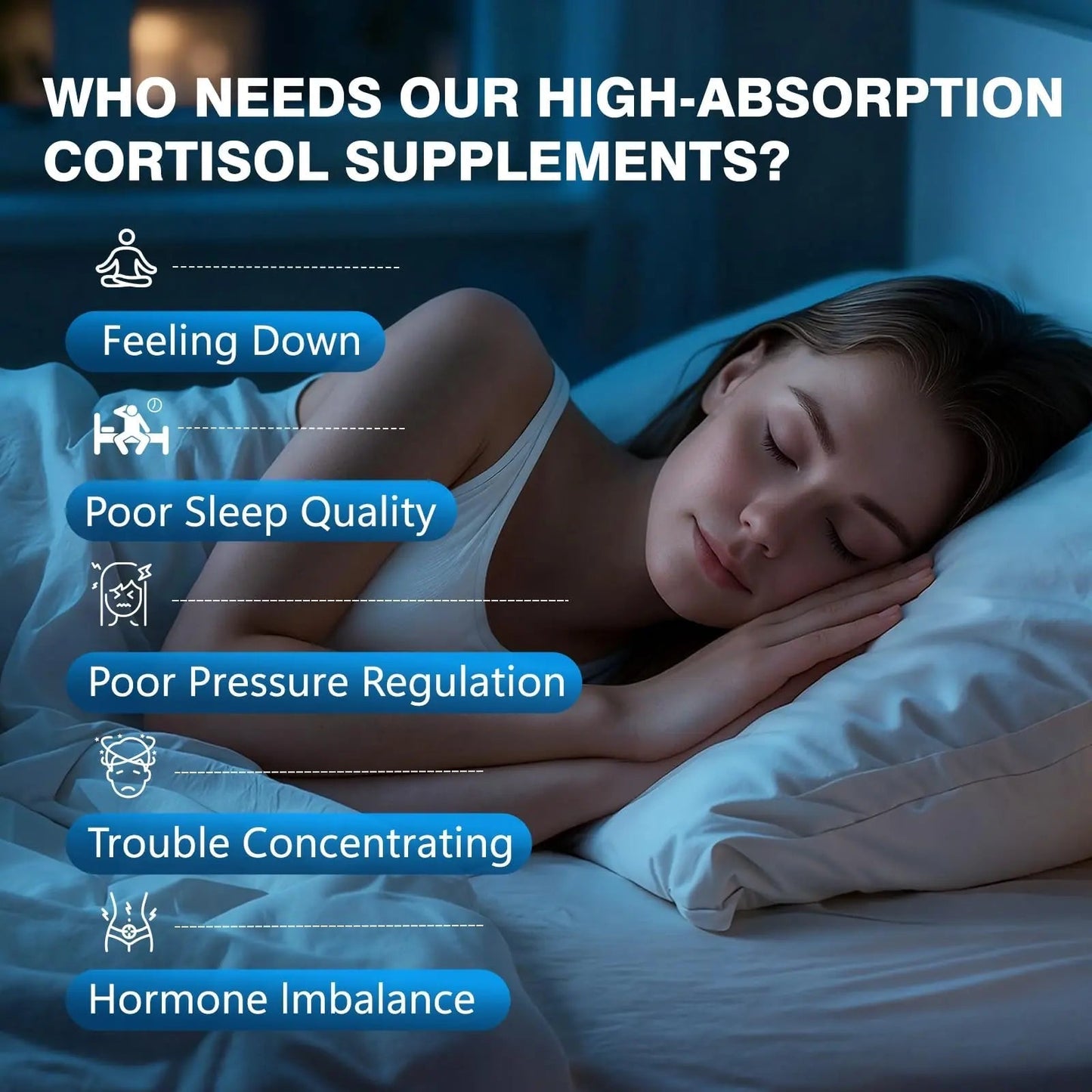 Bvlaue Cortisol Supplements for Women & Men - 15-in-1 Cortisol Reducer Manager Lower w/Ashwagandha,Magnesium,L-Theanine/Saffron Vitamin B6 & B12,60 Vegan CT for Stress Relief Sleep,Mood,Non-GMO - Maple Wellness Supplements