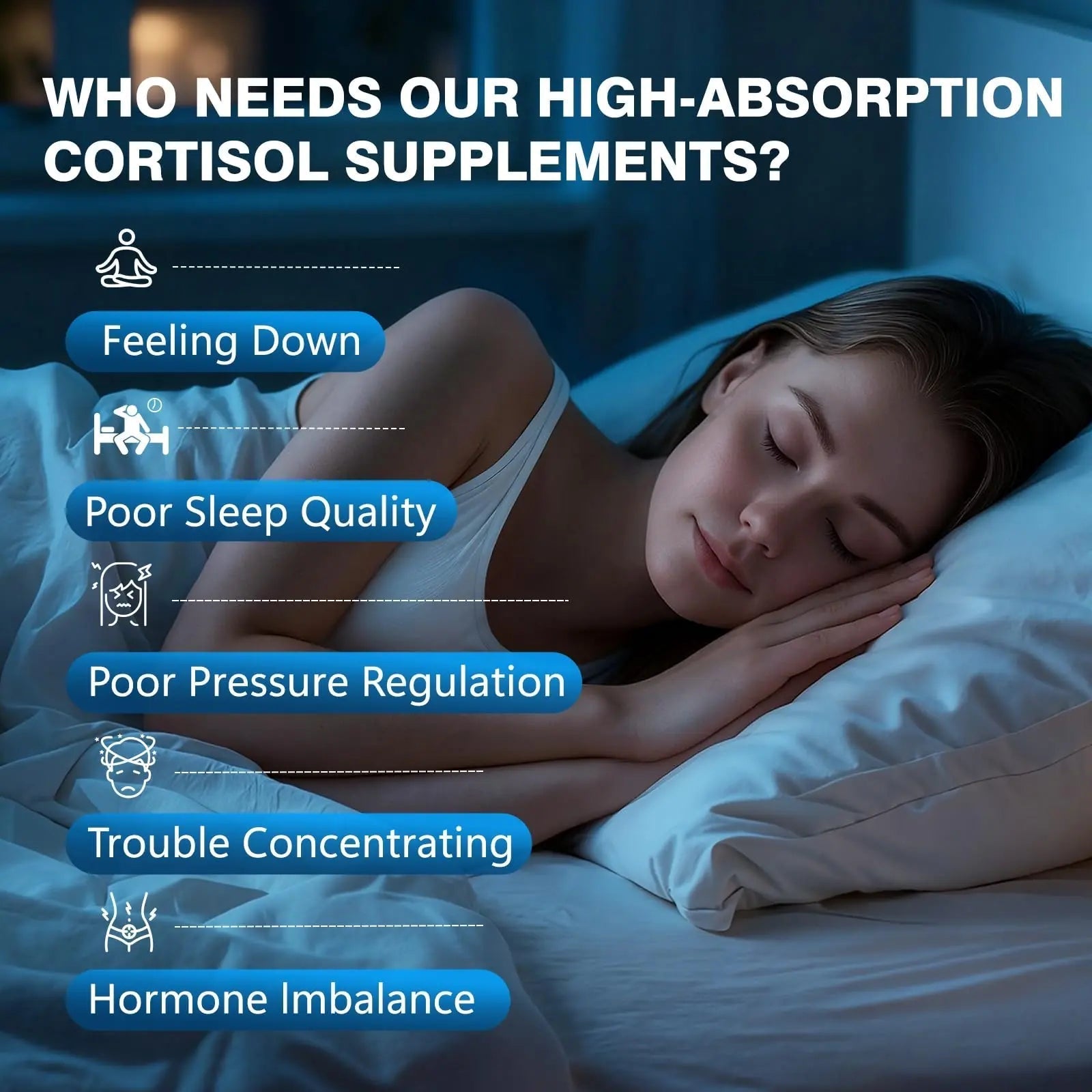 Bvlaue Cortisol Supplements for Women & Men - 15-in-1 Cortisol Reducer Manager Lower w/Ashwagandha,Magnesium,L-Theanine/Saffron Vitamin B6 & B12,60 Vegan CT for Stress Relief Sleep,Mood,Non-GMO - Maple Wellness Supplements