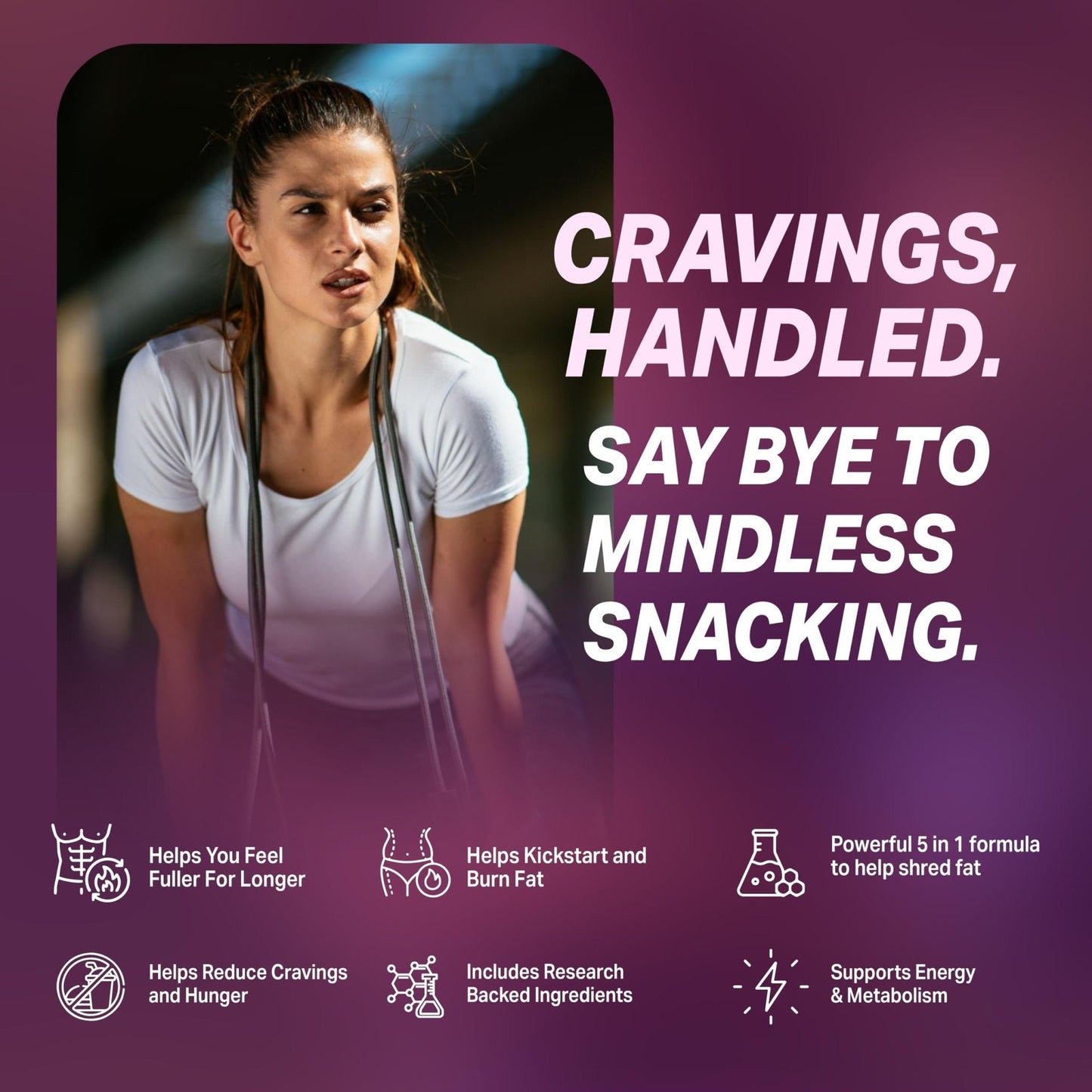 ByeBye Cravings Appetite Suppressant - Supports Pathway Function, Weight Pills for Women & Fat Burner + Appetite Suppressant | 3rd Party Tested Supplement - Maple Wellness Supplements